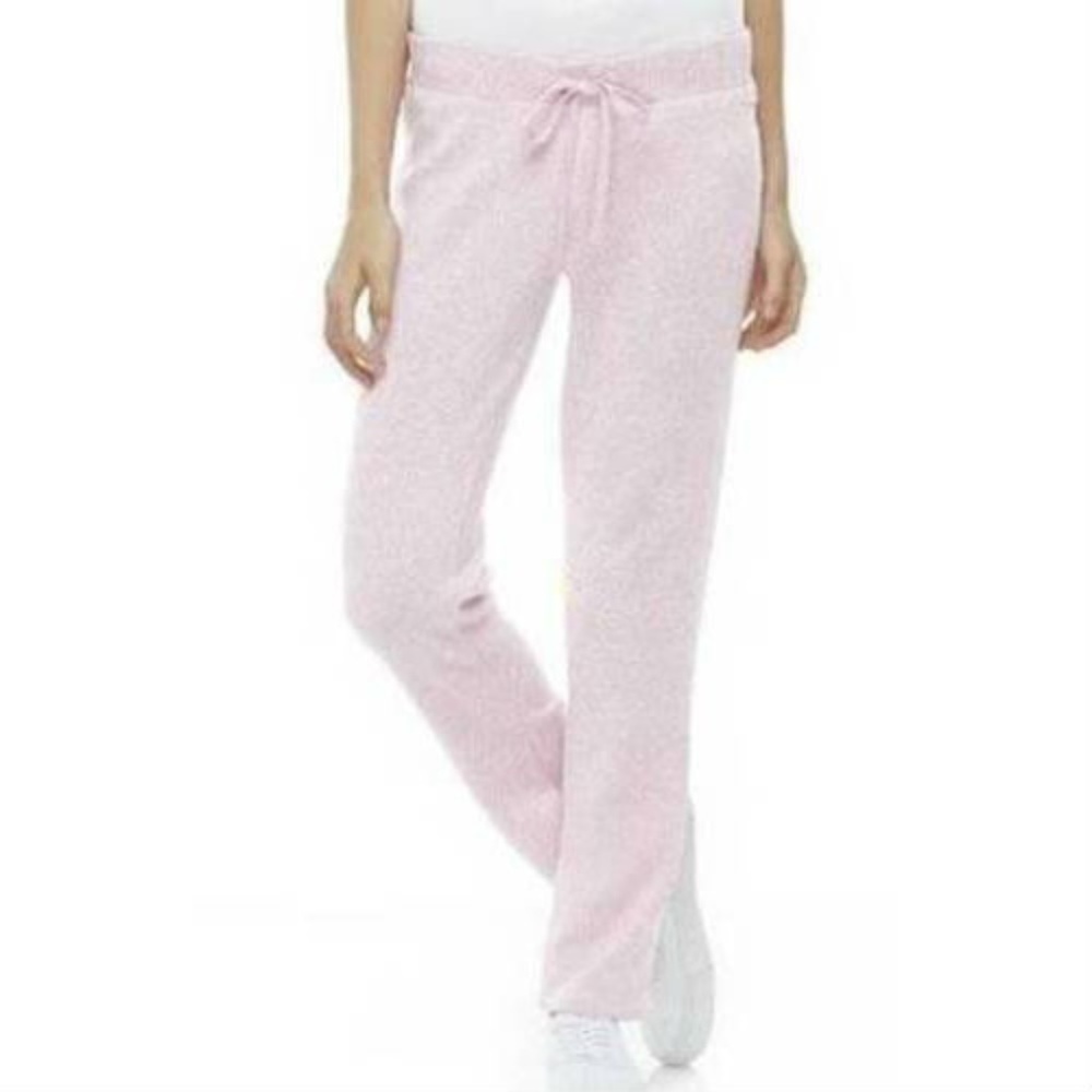 USPA Sweatpants Jr M Pink Elastic Waist Fleece Lined Straight Teen Girls